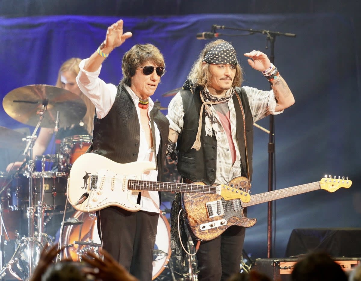 Johnny Depp announced as surprise performer with Jeff Beck at festival (Raph Pour-Hashemi/PA) (PA Media)