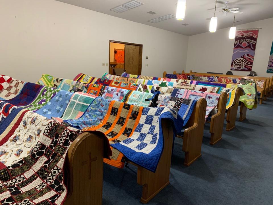 The Sewing Circle of McLoud recently donated 120 quilts and 108 stockings to The Salvation Army Boys and Girls Club and Angel Tree.