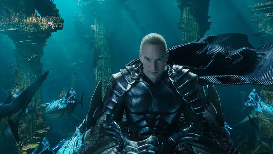 Patrick Wilson en una escena de "Aquaman" en una imagen proporcionada por Warner Bros. (Warner Bros. Pictures via AP)