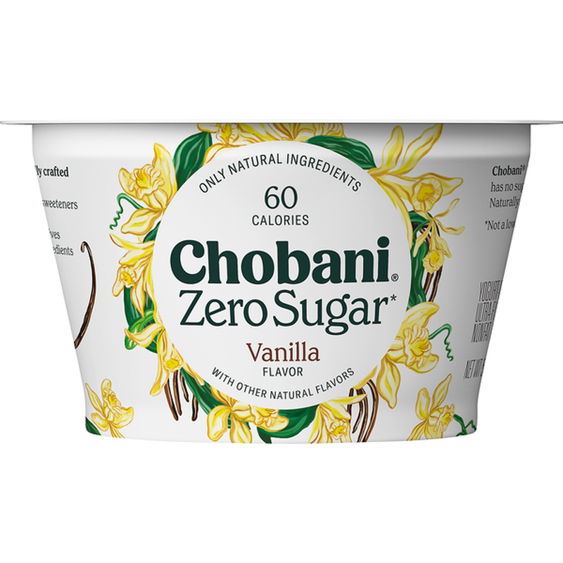 6) Chobani Zero Sugar Vanilla Yogurt