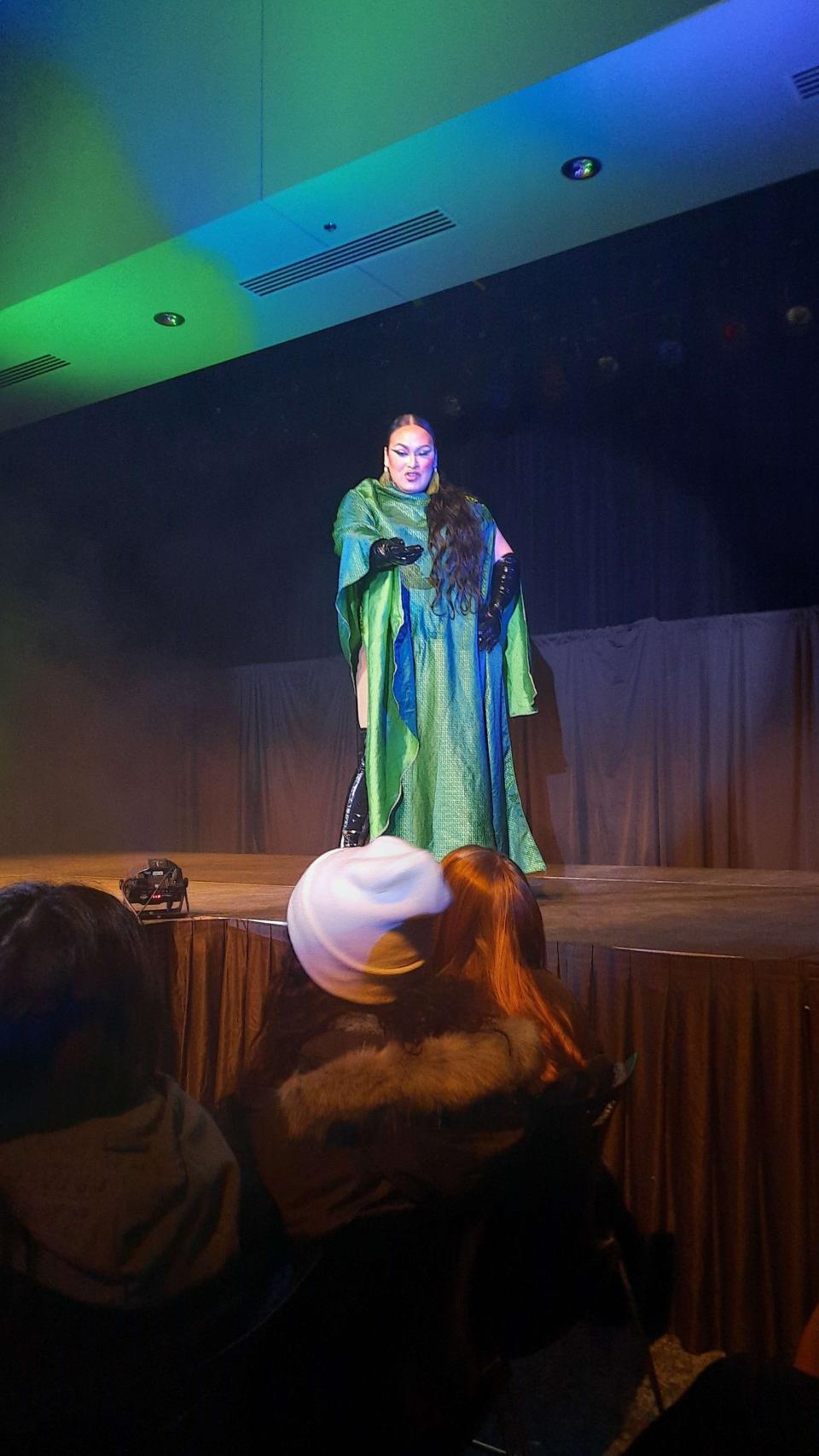 Alessandra Jacobs performs at South Dakota State University's Gender and Sexualities Alliance drag show in Fall 2022.