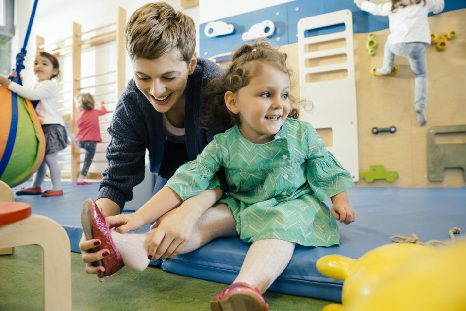 A woman working at a daycare