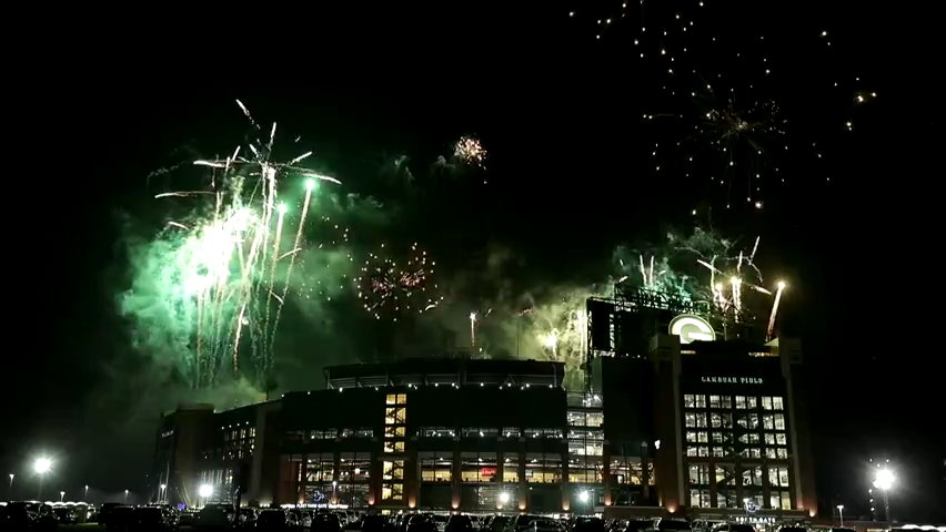 A fireworks show concluded Packers Family Night at Lambeau Field on Aug. 5, 2022.