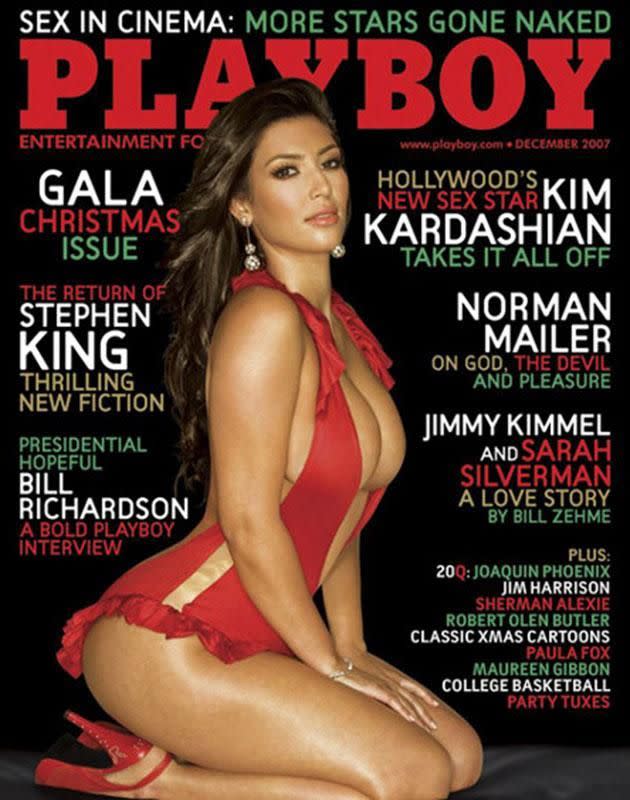 Kim on the cover of Playboy in 2007.