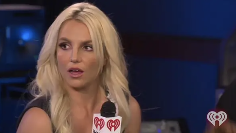Britney Spears looking surprised during an interview