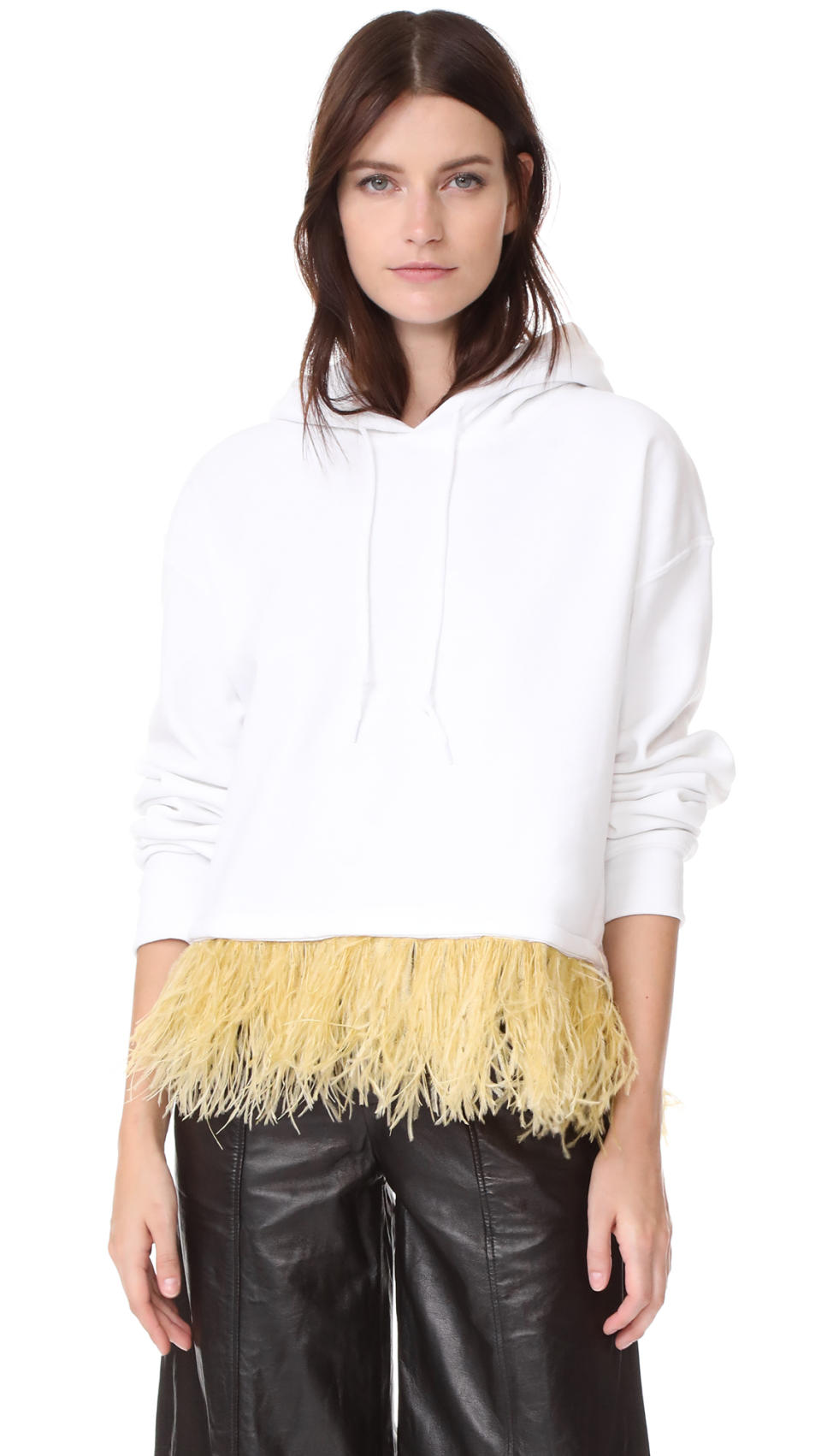 Cropped Feather Hoodie