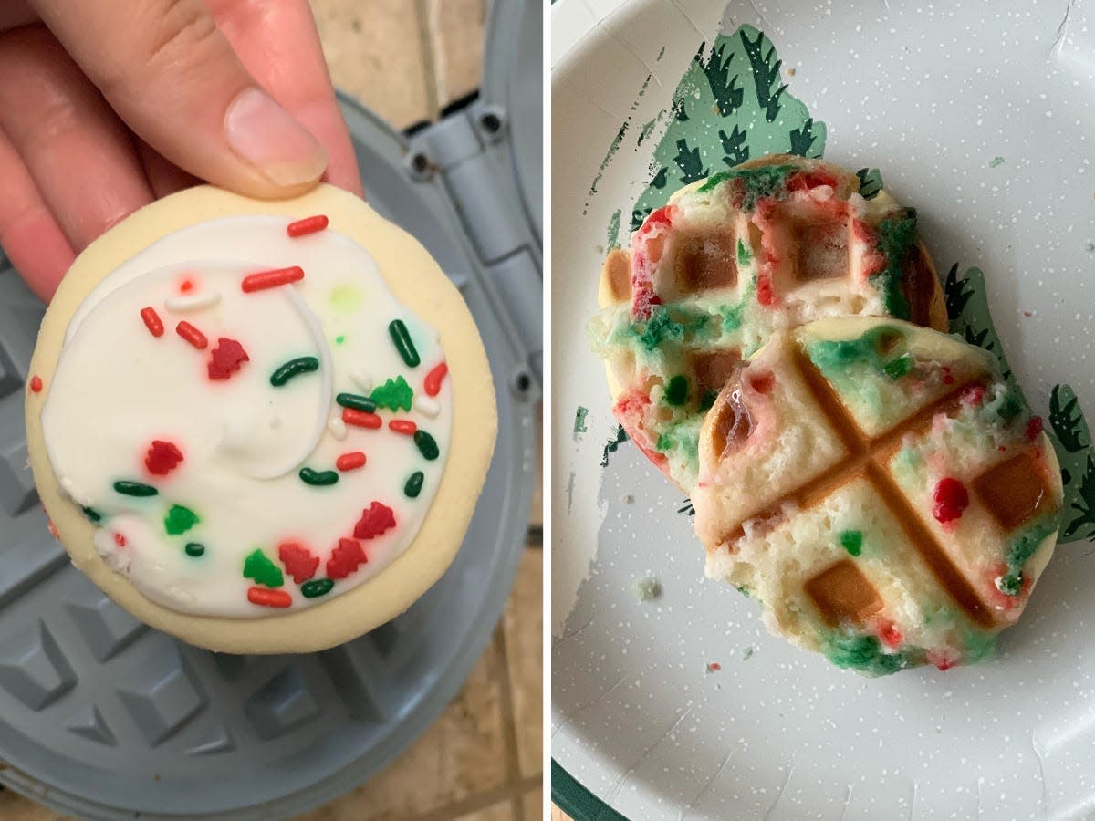 sugar cookie waffle maker tiktok hack