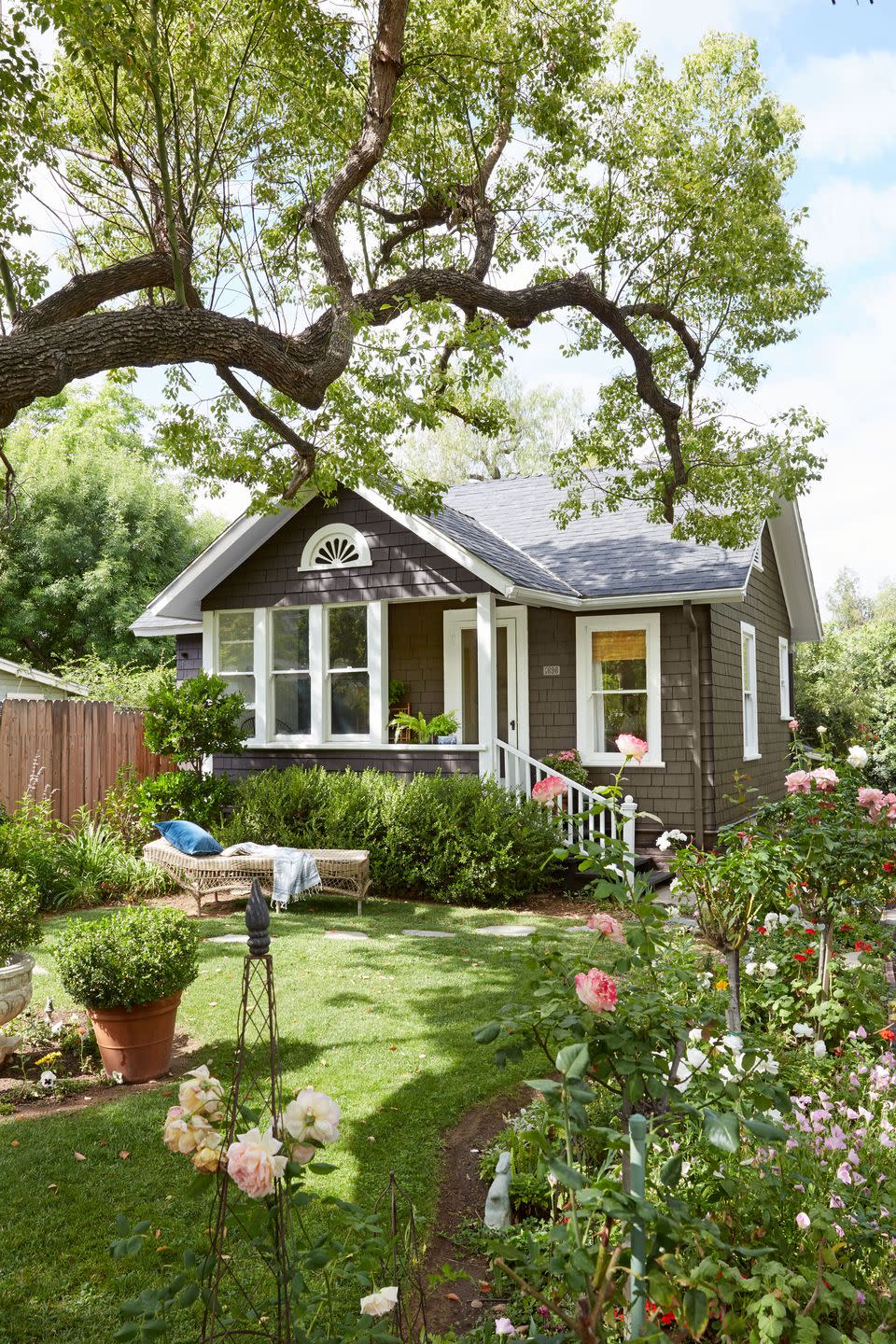 dark brown farmhouse