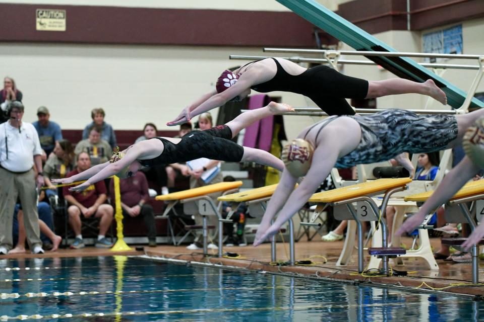 Teams competed in the District 16-4A swimming and diving championships at Tuloso-Midway High School on Saturday, Jan. 21, 2023.