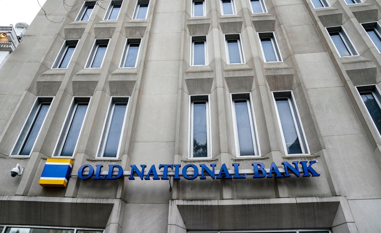 Old National Bank on Monument Circle on Wednesday, Oct. 6, 2021, in Indianapolis.