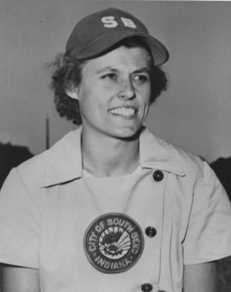 Betsy Jochum during her playing days with the South Bend Blue Sox.