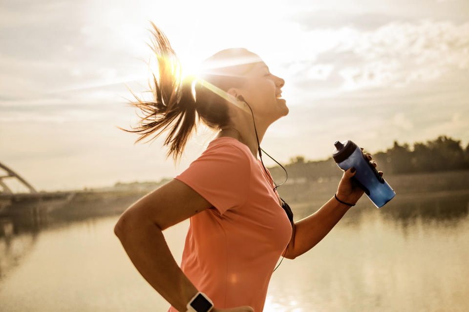 Young woman running