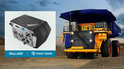 Ballard to power First Mode’s hybrid hydrogen and battery powertrain for ultra-class mining haul trucks (CNW Group/Ballard Power Systems Inc.)