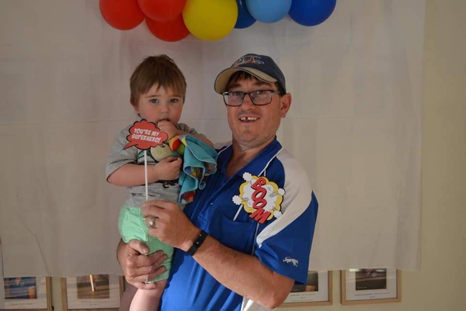 Photo shows Paul Gillett and his son Lachlan.