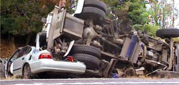 A woman has been crushed by a street sweeper in a horror smash. Photo: 7News