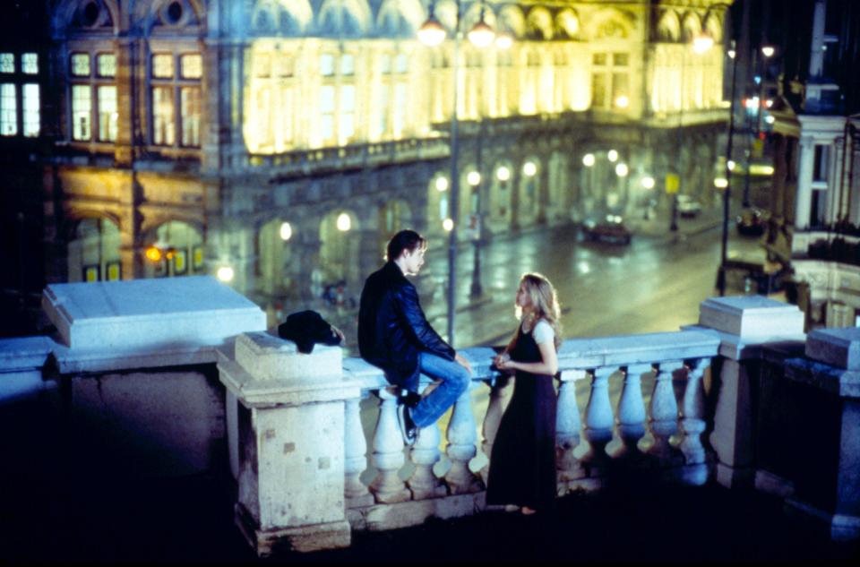 Ethan Hawke and Julie Delpy in Before Sunrise.