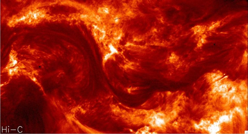 NASA's High Resolution Coronal Imager, or Hi-C, captured the highest-resolution images ever taken of the sun's corona in the extreme ultraviolet wavelength. The innovative telescope, launched on a sounding rocket at White Sands Missile Range in New Mexico July 11, 2012, focused on a large active region on the sun. The resulting images reveal the dynamic structure of the solar atmosphere in the finest detail ever seen. (NASA)