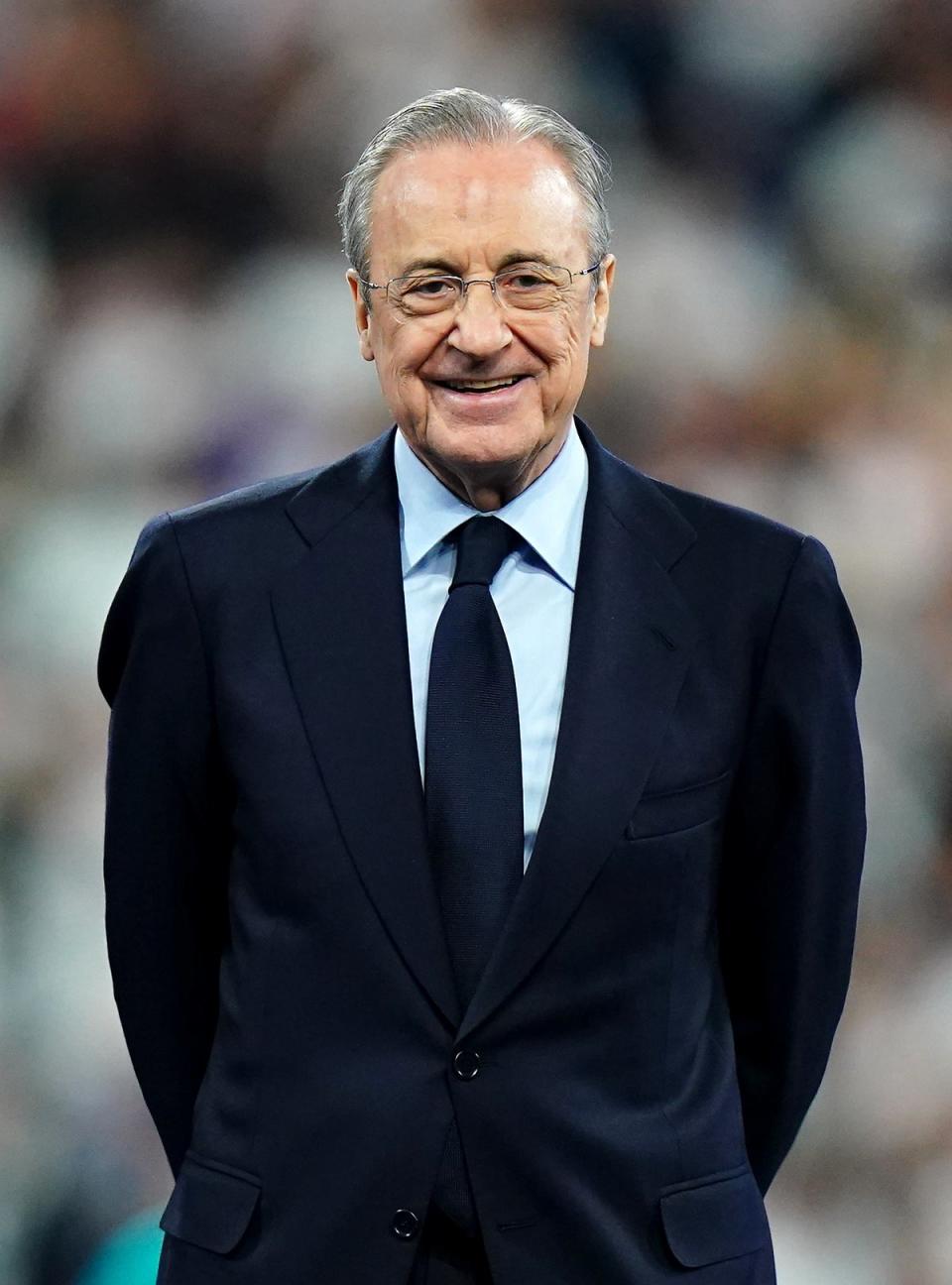 Real Madrid and their president Florentino Perez still support the Super League concept (Adam Davy/PA) (PA Wire)