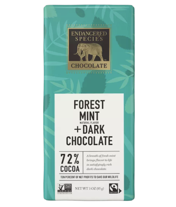 Endangered Species - Rainforest, 72% Dark Chocolate with Forest Mint