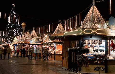 Linz Christmas market in Hauptplatz square - Credit: Getty