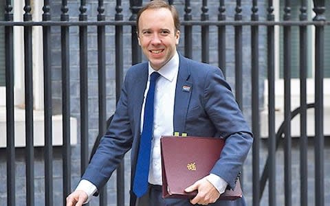 Health Secretary Matt Hancock, who launched the Government’s genomic volunteering scheme in January this year  - Credit: getty