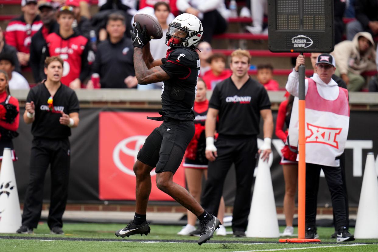 UC Bearcats receiver Xzavier Henderson hopes to add more spectacular catches in 2024. He's one of six Bearcats named to the Reese's Senior Bowl All-Star Game Watch List.