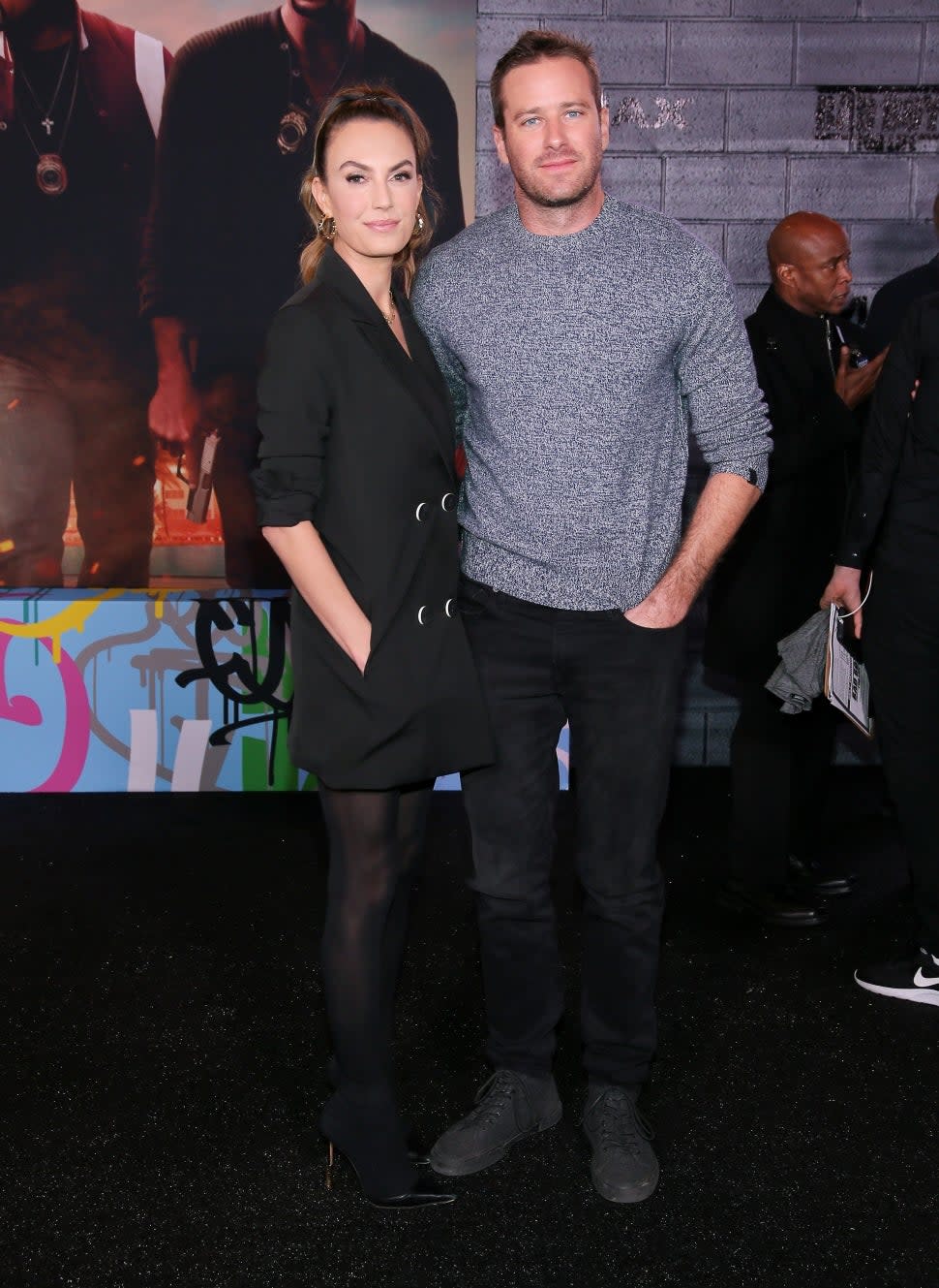 Elizabeth Chambers and Armie Hammer attend the World Premiere of 'Bad Boys for Life' at TCL Chinese Theatre on Jan. 14, 2020 in Hollywood, California.