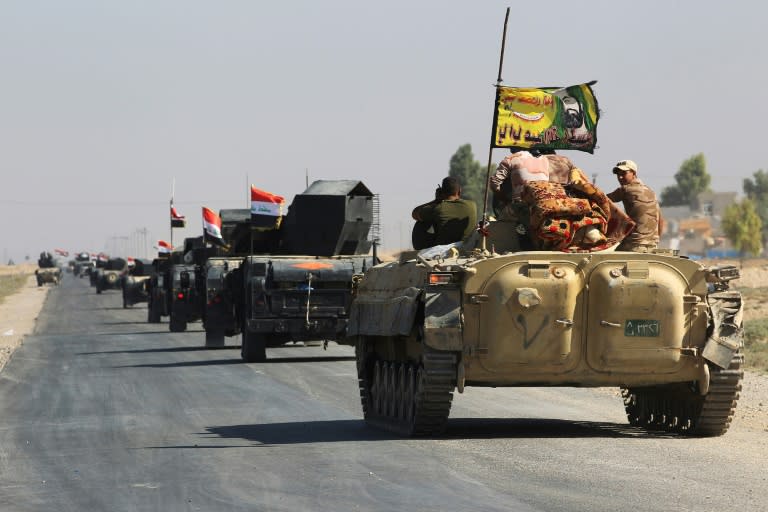 Iraqi forces drive towards the disputed city of Kirkuk on October 16, 2017