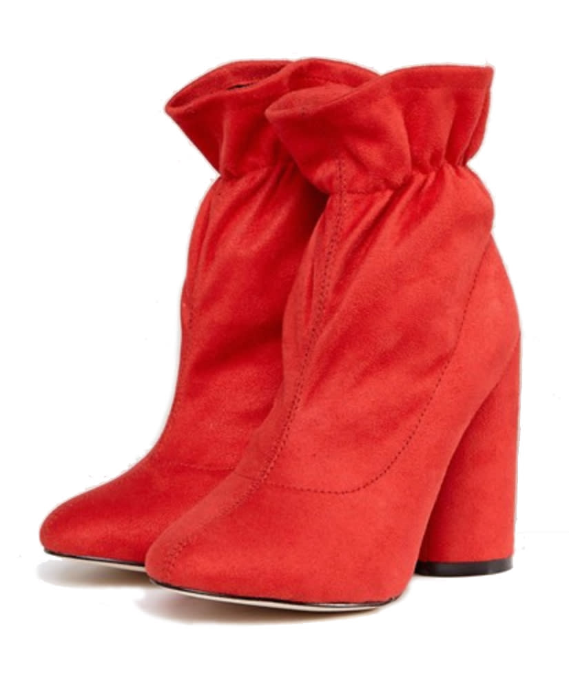 <p><a rel="nofollow noopener" href="http://www.asos.com/raid/raid-kloe-slouched-sock-boots/prd/8523065?clr=red&SearchQuery=boots&pgesize=204&pge=0&totalstyles=764&gridsize=4&gridrow=29&gridcolumn=3" target="_blank" data-ylk="slk:RAID;elm:context_link;itc:0;sec:content-canvas" class="link ">RAID</a> – £37.99 </p>