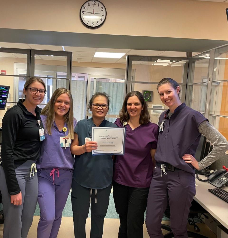 Conchita “Connie” Castilla, LNA, Progressive Care Unit (PCU) at Exeter Hospital has been named the 2022 winner of Exeter Hospital’s Susan Burns-Tisdale Memorial Award for Patient Service.