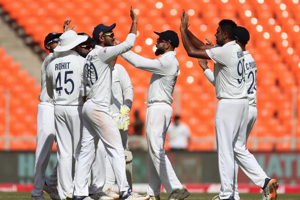 <p>India had England all out for 205 on day one of the Fourth Test in Ahmedabad</p> (Getty Images)