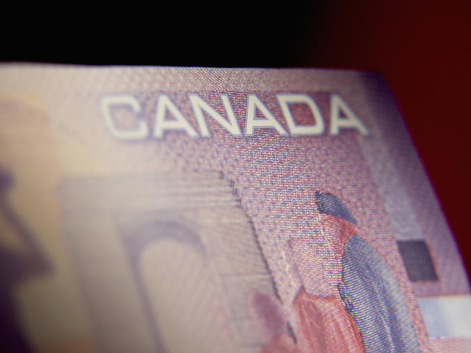 Close-up of a Canadian bank note