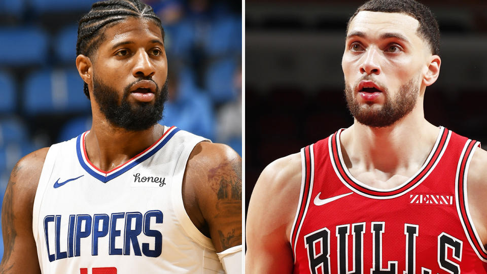 Paul George and Zach LaVine both boast strong trade value after string starts to their respective seasons. Pictures: Getty Images