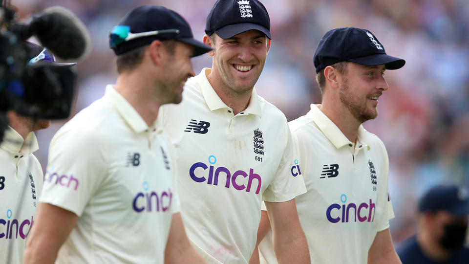 England players, pictured here walking from the field after the opening day of the third Test against India.