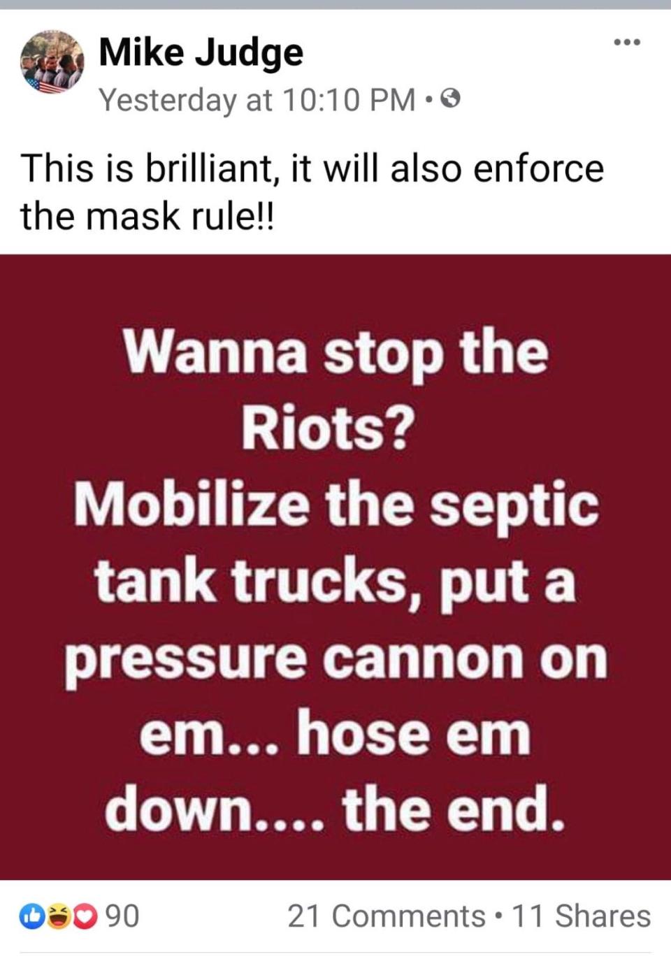 Simi Valley mayor pro tem shared this post on his personal Facebook page on Monday night, before changing the settings so only his Facebook friends could see it.