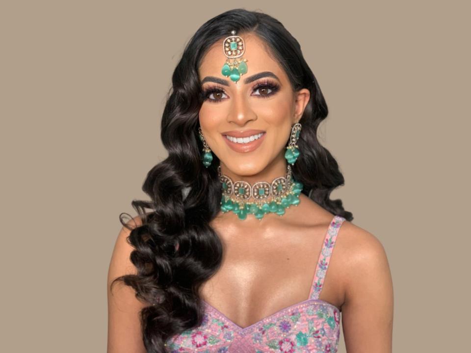 Tanvi Shah wearing traditional South Asian jewellery