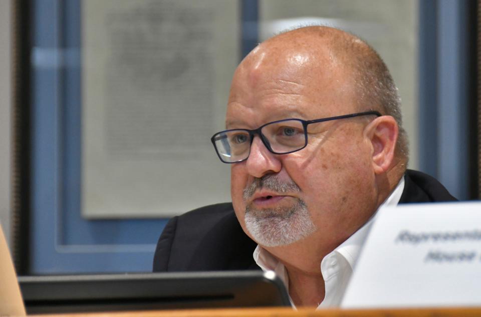 Representative Robert Brackett at the Brevard County Legislative Delegation meeting, held Oct. 25 at the Canaveral Port Authority Board of Commissioners meeting room.