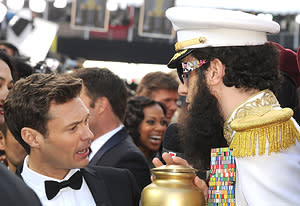 Ryan Seacrest and Sacha Baron Cohen | Photo Credits: Steve Granitz/WireImage