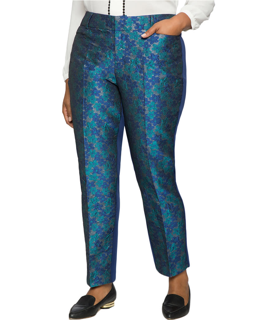 Eloquii Floral Brocade Pant