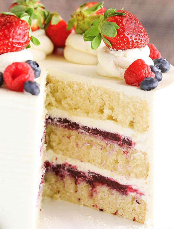 <p>Reserveamana</p><p>This berry mascarpone cake has three layers of rich white cake topped with mascarpone cream and fresh fruit. It’s light, fruity and perfect for spring!</p><p><strong>Get the recipe: <a href="https://reserveamana.com/delicious-berry-mascarpone-layer-cake/" rel="nofollow noopener" target="_blank" data-ylk="slk:Delicious Berry Mascarpone Layer Cake;elm:context_link;itc:0;sec:content-canvas" class="link ">Delicious Berry Mascarpone Layer Cake</a></strong></p>