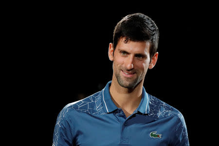 FILE PHOTO: Tennis - ATP 1000 - Paris Masters - AccorHotels Arena, Paris, France - November 4, 2018 Serbia's Novak Djokovic before the final against Russia's Karen Khachanov REUTERS/Gonzalo Fuentes/File Photo