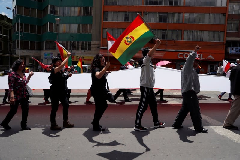 Protest against Bolivia's President Evo Morales in La Paz