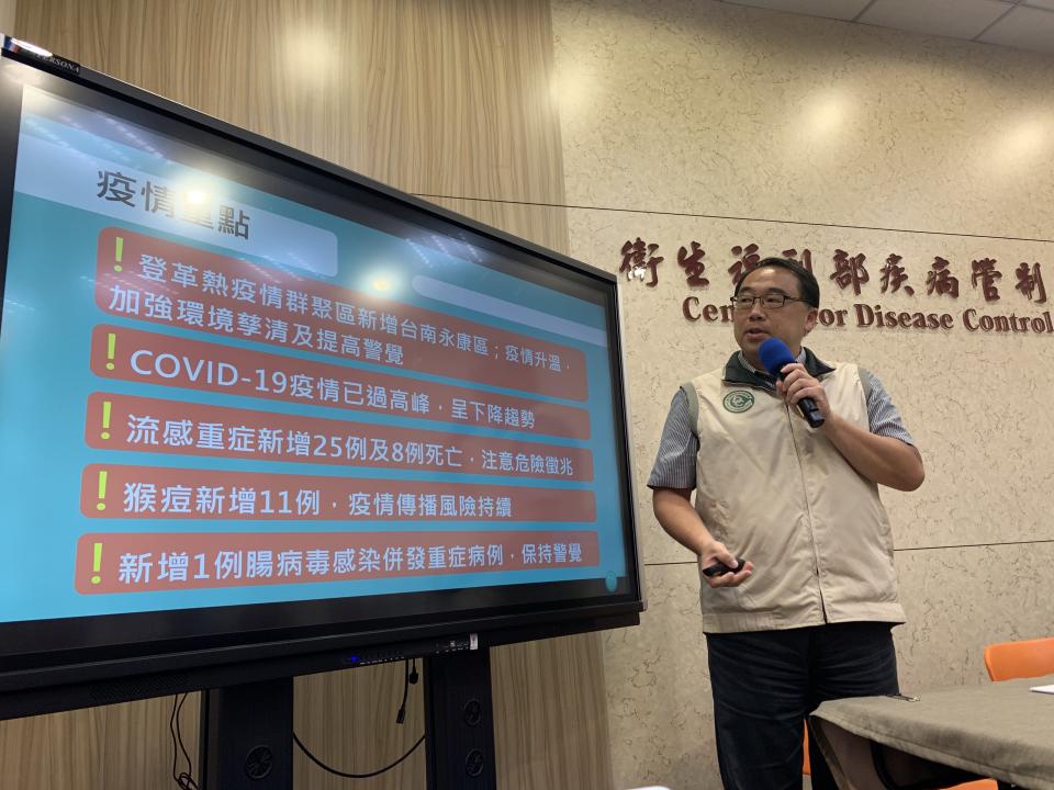 疾管署預測未來一週流感與COVID-19疫情下降 登革熱疫情傳播風險上升