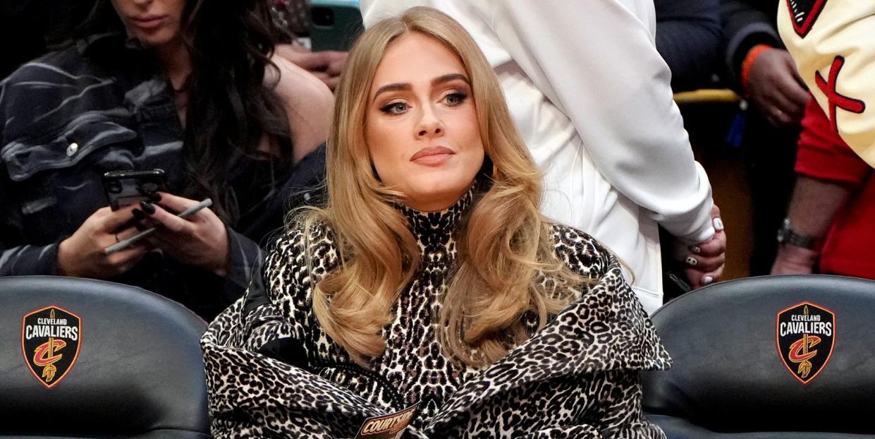 cleveland, ohio february 20 adele attends the 2022 nba all star game at rocket mortgage fieldhouse on february 20, 2022 in cleveland, ohio note to user user expressly acknowledges and agrees that, by downloading and or using this photograph, user is consenting to the terms and conditions of the getty images license agreement photo by kevin mazurgetty images