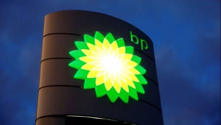 The logo of BP is seen at a petrol station in Kloten, Switzerland October 3, 2017. REUTERS/Arnd Wiegmann