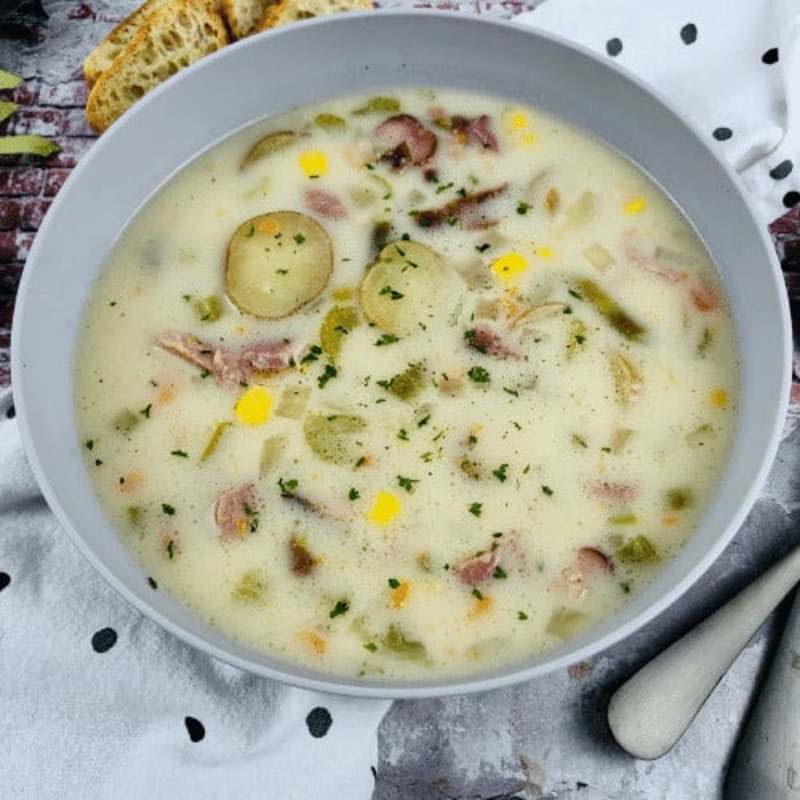 <p>Kim Schob</p><p>If you're a fan of chowders, grab the ingredients need and make this one asap.</p><p><strong>Get the Recipe: <a href="https://www.kimschob.com/slow-cooker-ham-potato-corn-veggie-chowder/" rel="nofollow noopener" target="_blank" data-ylk="slk:Crock Pot Ham, Potato, Corn Chowder;elm:context_link;itc:0;sec:content-canvas" class="link rapid-noclick-resp">Crock Pot Ham, Potato, Corn Chowder</a></strong></p>