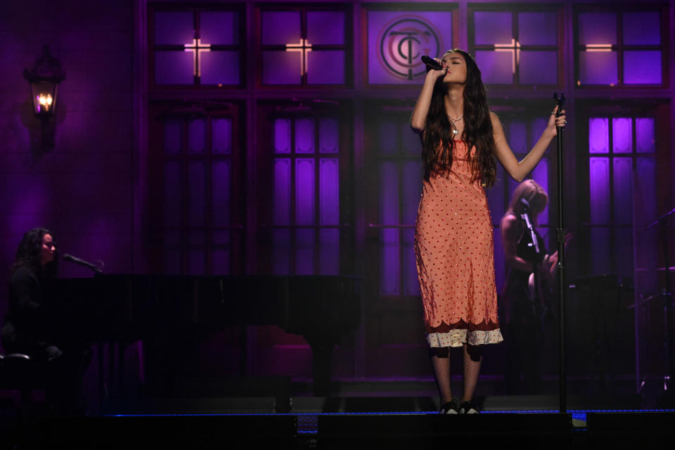 Olivia performing on Saturday Night Live