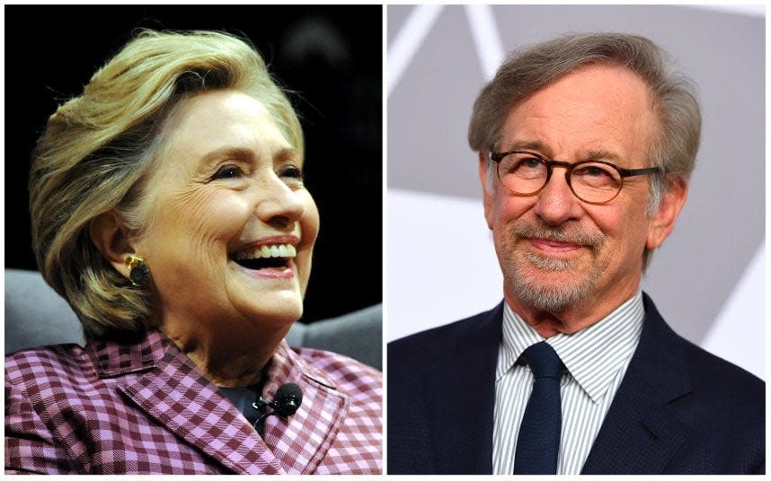 Hilary Clinton, left and Steven Spielberg - Barcroft Media/ AP