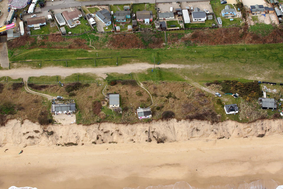 The Hemsby shoreline in January 2023. (SWNS)