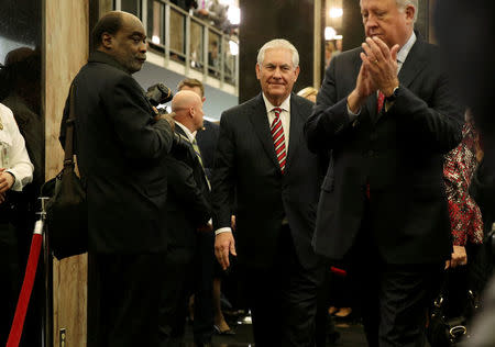 U.S. Secretary of State Rex Tillerson arrives to deliver remarks to Department of State employees at the Department of State in Washington, U.S., February 2, 2017. REUTERS/Joshua Roberts